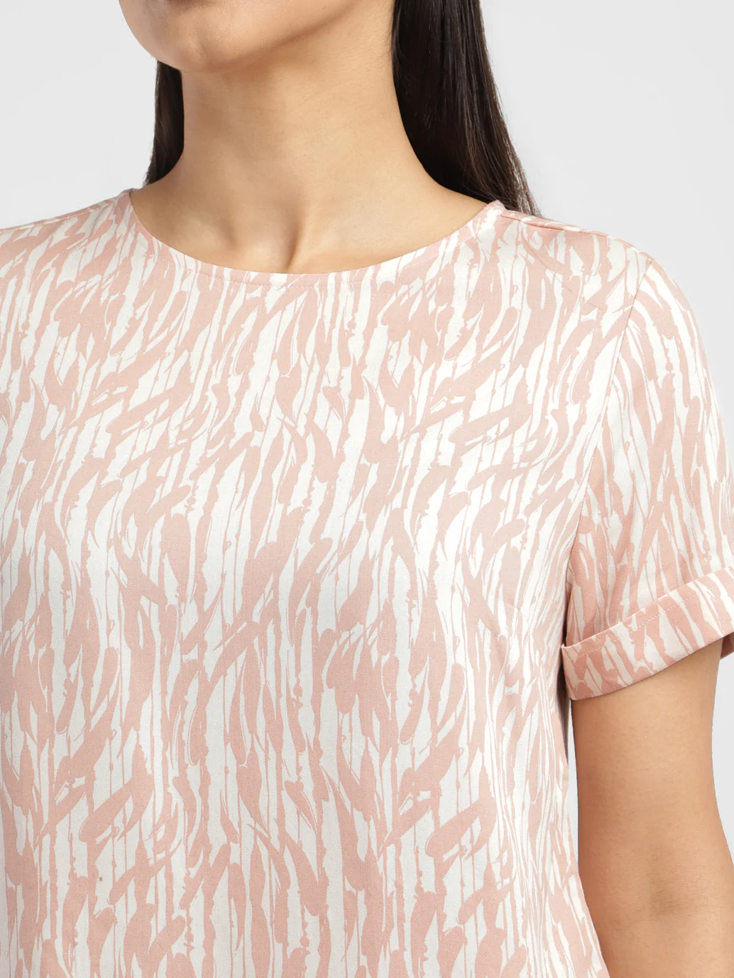Women's Abstract Round Neck T-shirt - Image 5