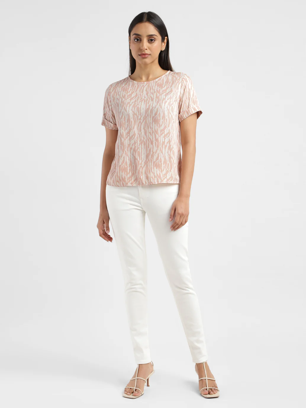 Women's Abstract Round Neck T-shirt - Image 6