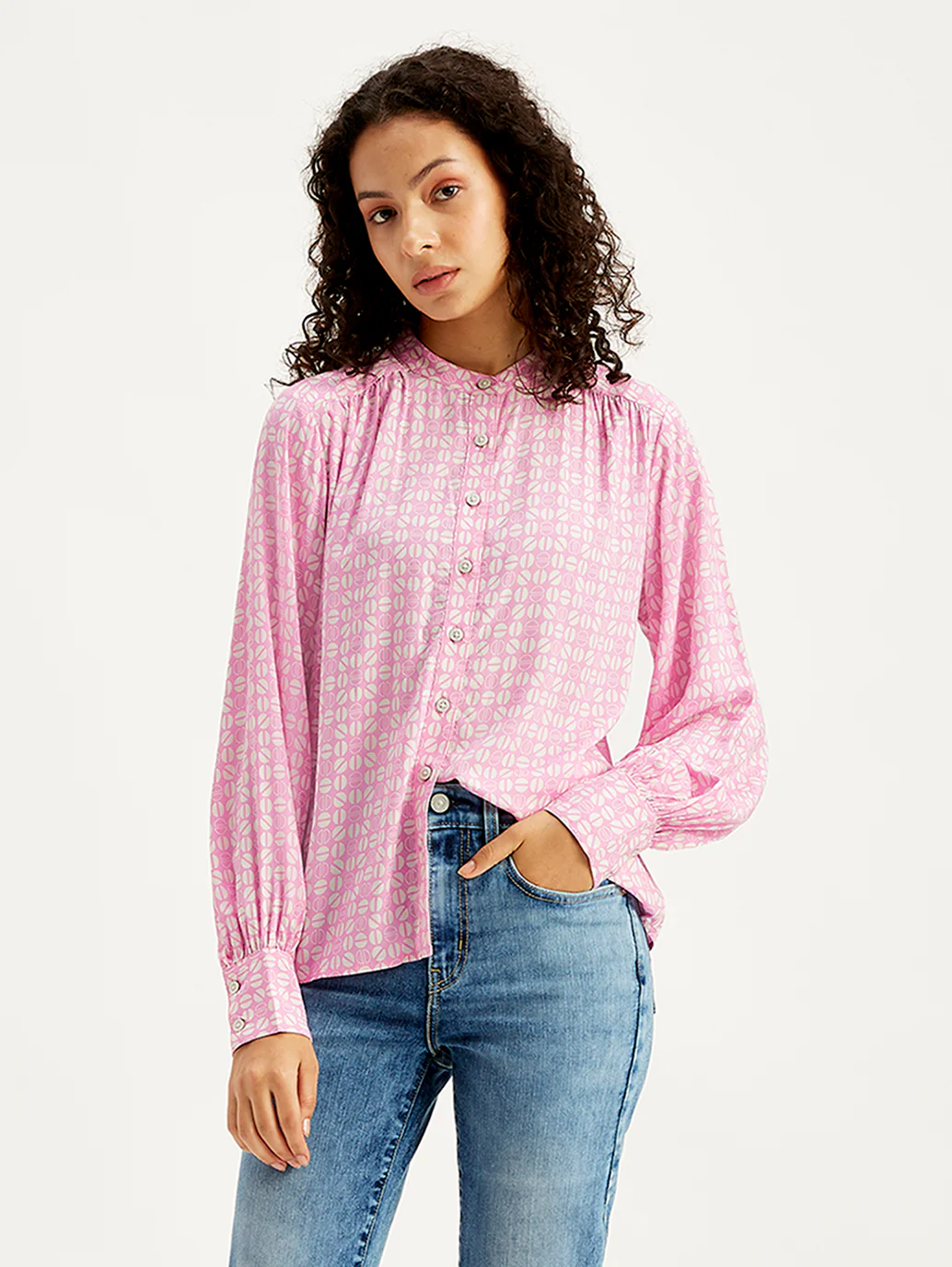 Women's All Over Print Pink Top - Image 2