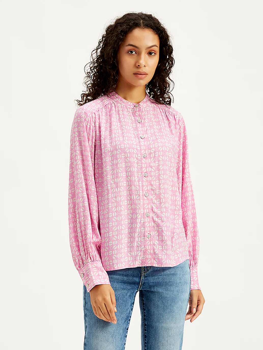 Women's All Over Print Pink Top - Image 3