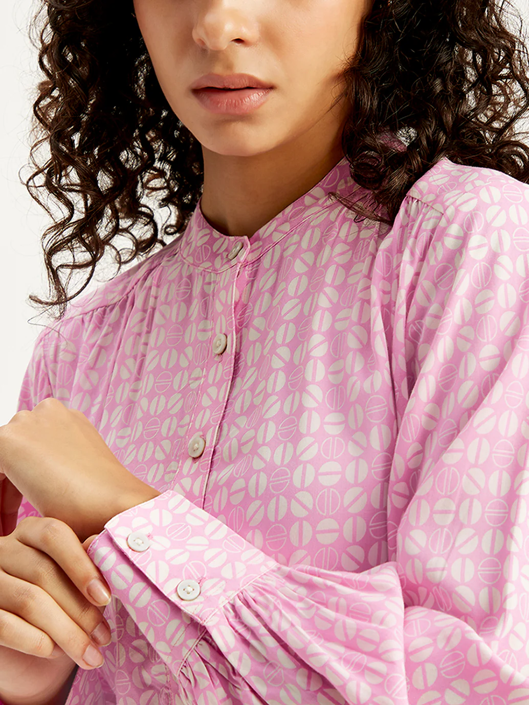 Women's All Over Print Pink Top - Image 5