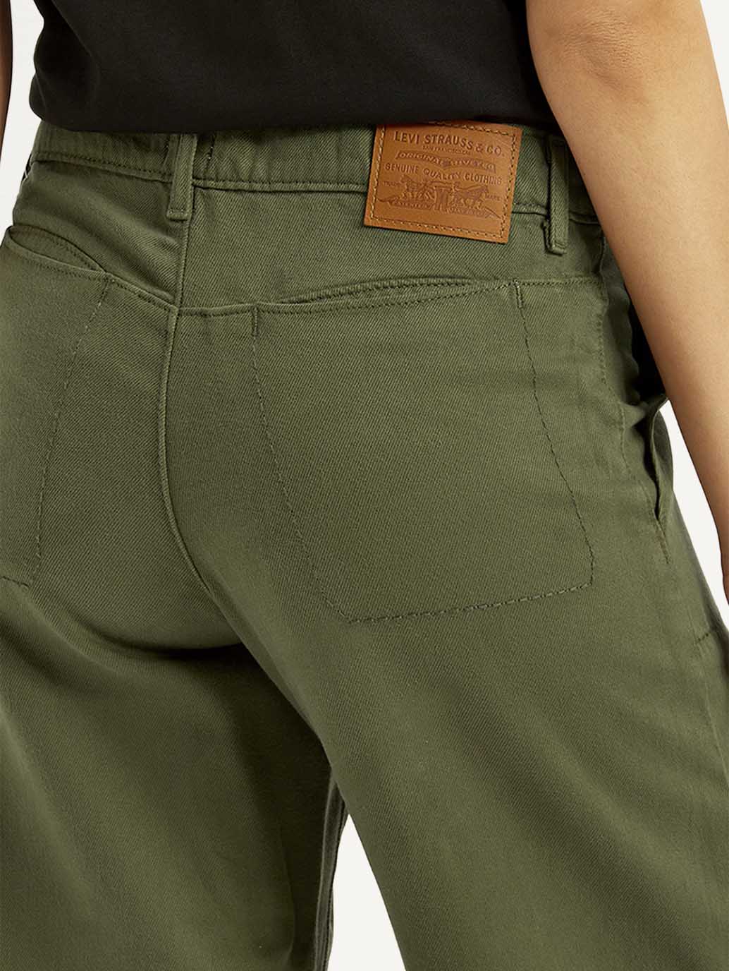 Women's Green Baggy Dad Fit Mid Rise Jeans - Image 2