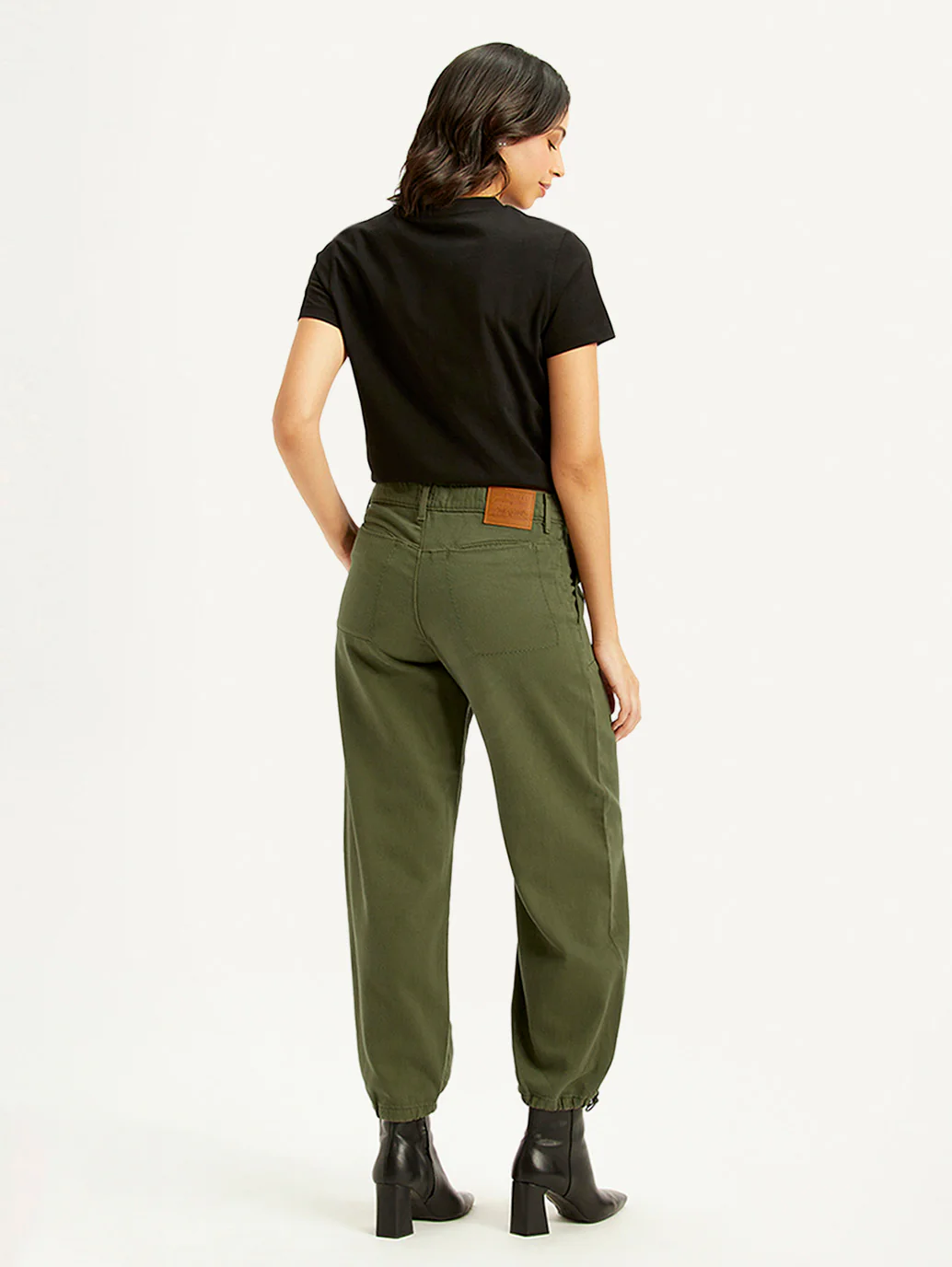 Women's Green Baggy Dad Fit Mid Rise Jeans - Image 4