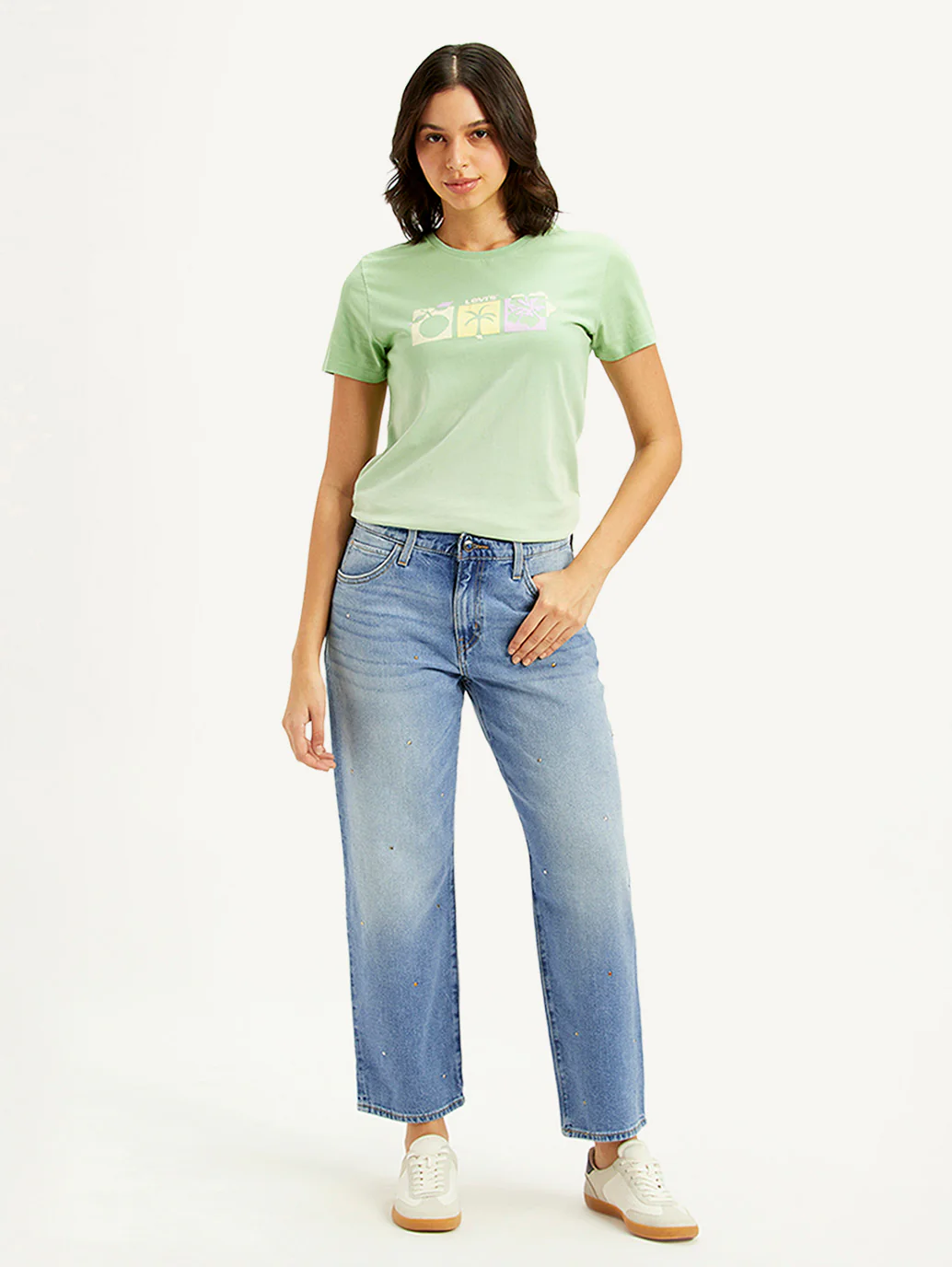 Women's 94 Light Blue Baggy Fit Mid Rise Jeans - Image 2