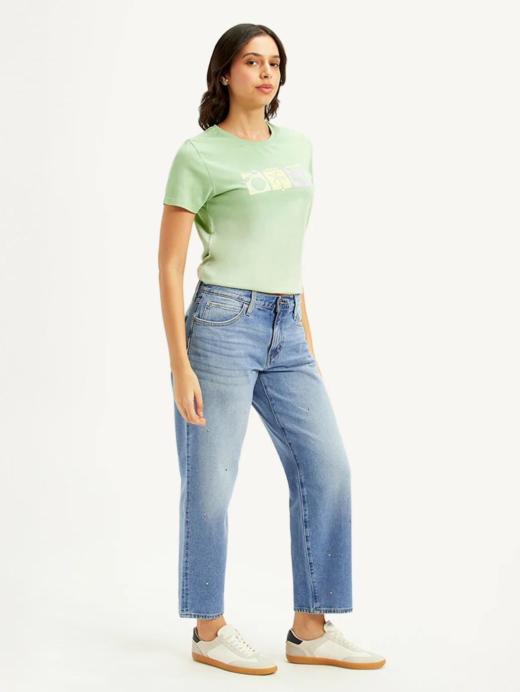 Women's 94 Light Blue Baggy Fit Mid Rise Jeans - Image 6