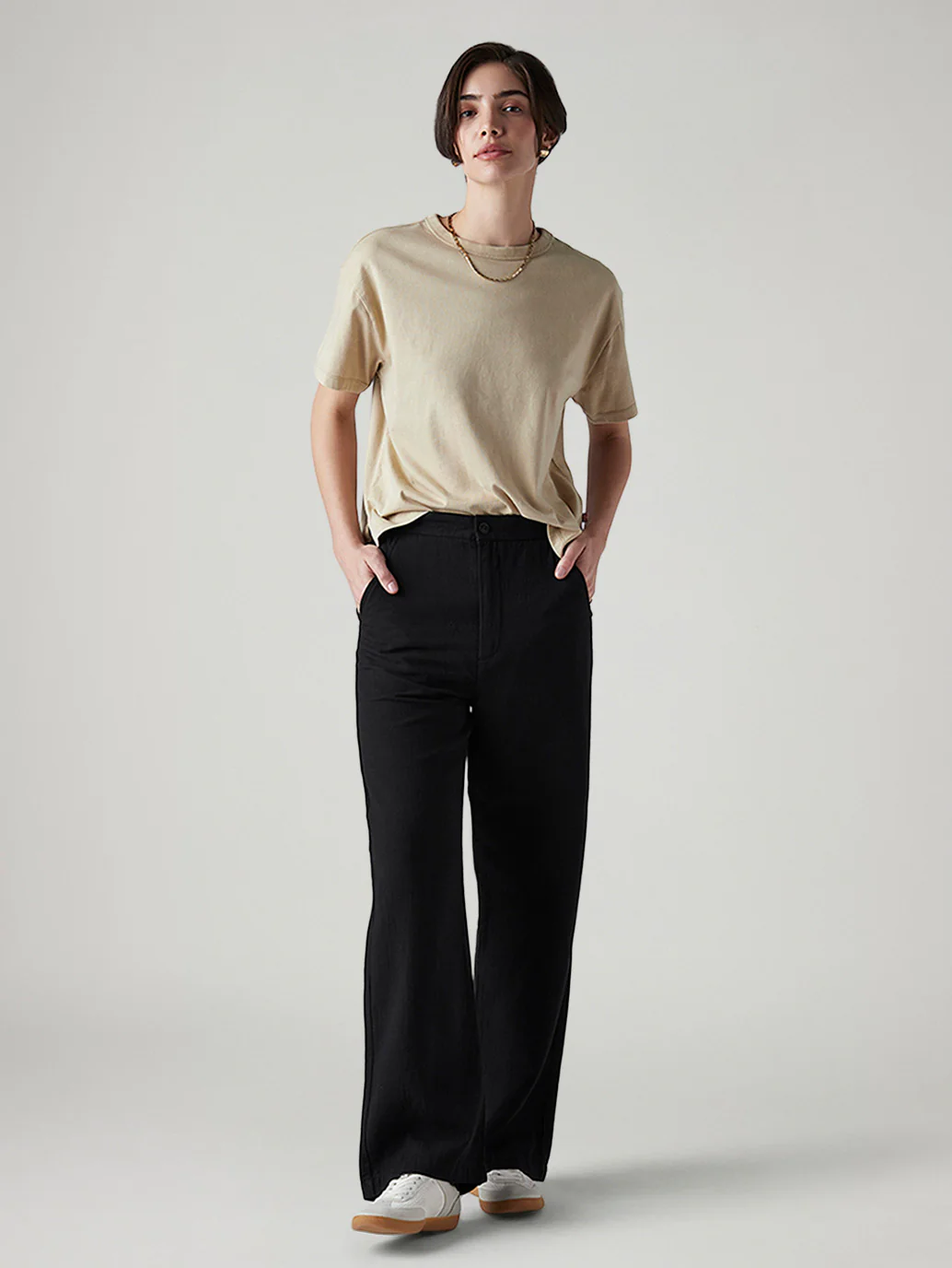 Women's Black Loose Fit High Rise Cargos