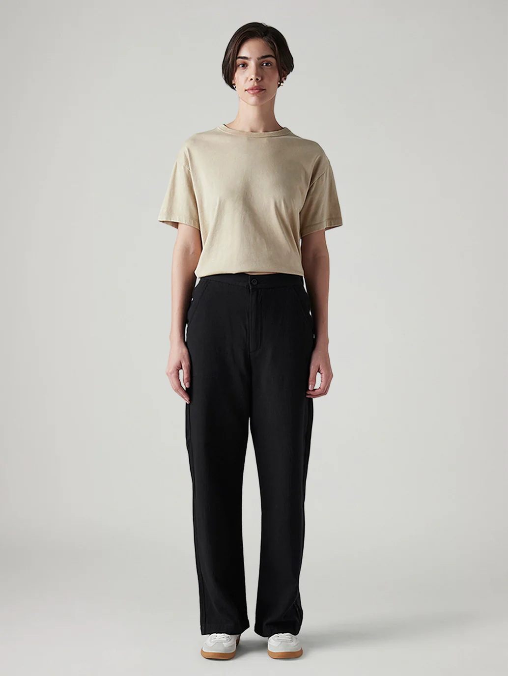 Women's Black Loose Fit High Rise Cargos - Image 2