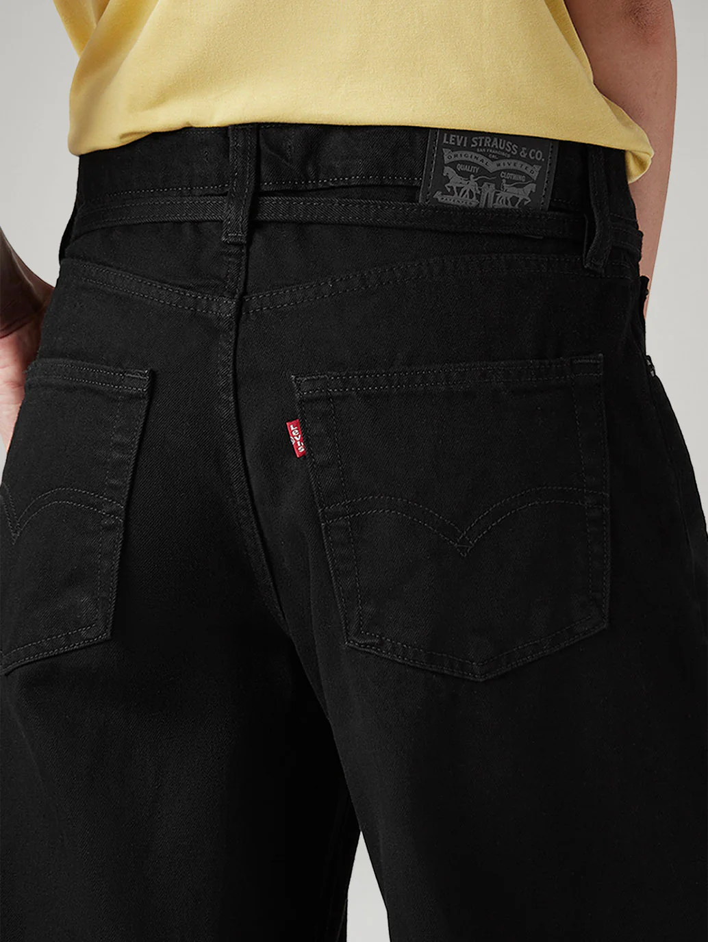 Women's Black XL Straight Loose Fit Mid Rise Jeans - Image 6