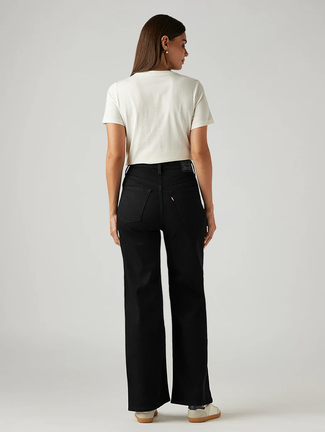 Women's Black Ribcage Wide Leg Fit High Rise Jeans - Image 3