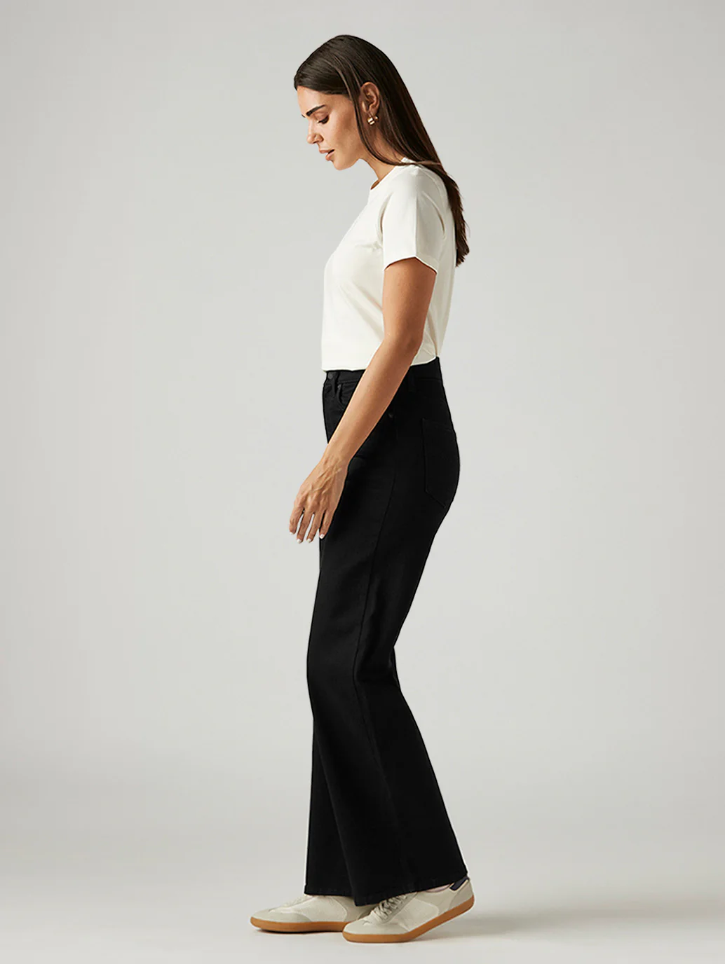 Women's Black Ribcage Wide Leg Fit High Rise Jeans - Image 6