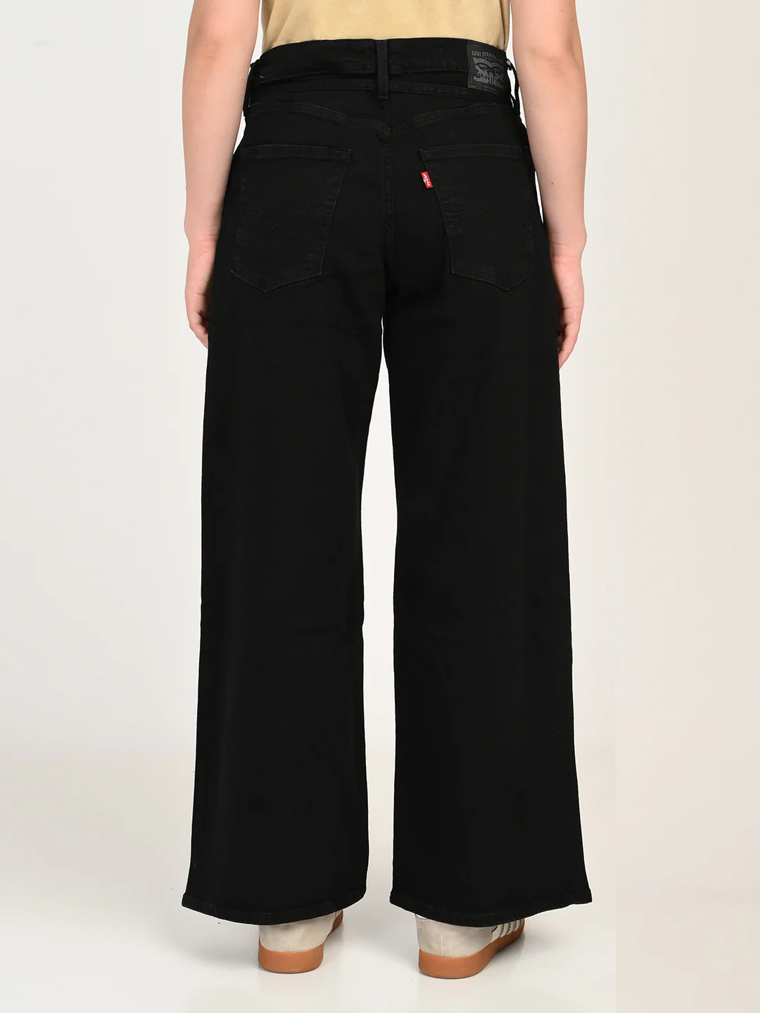 Women's Black XL Straight Loose Straight Fit Mid Rise Jeans - Image 3