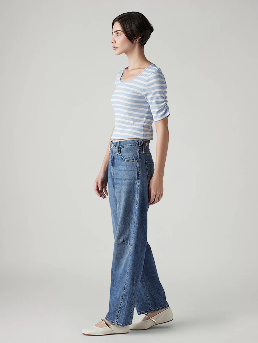 Women's Cinch Baggy Dad Barrel Loose Fit Mid Rise Jeans - Image 6