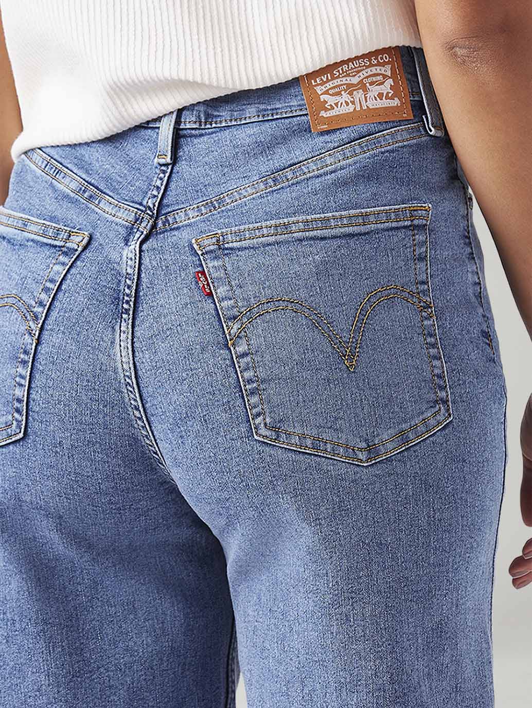 Women's Blue Loose Fit High Rise Jeans - Image 6