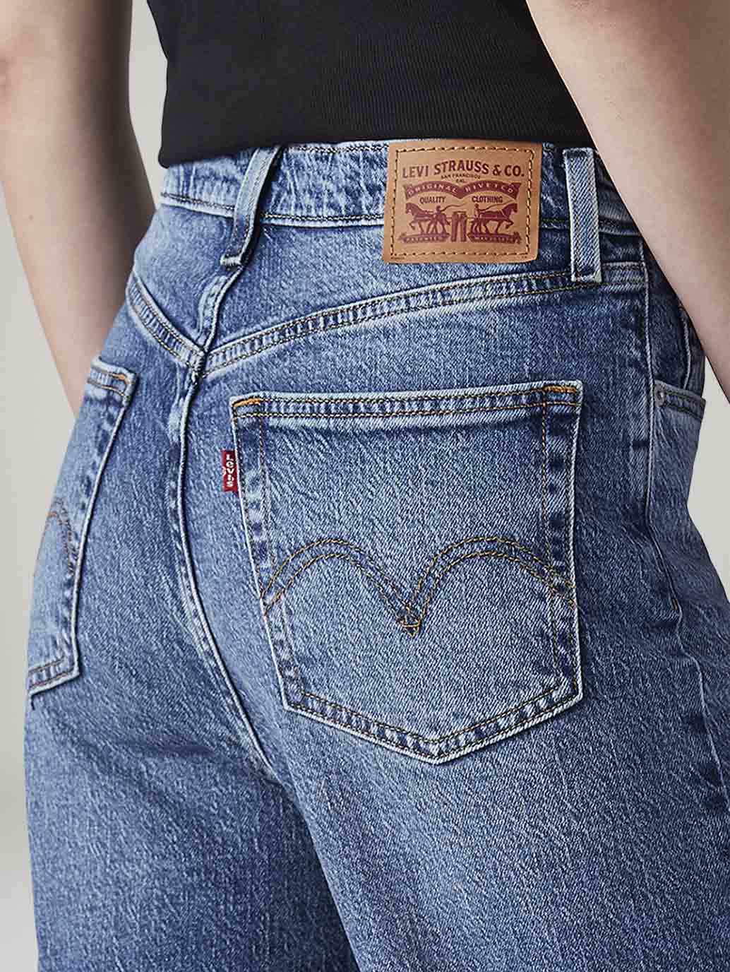 Women's Blue Loose Fit High Rise Jeans - Image 5