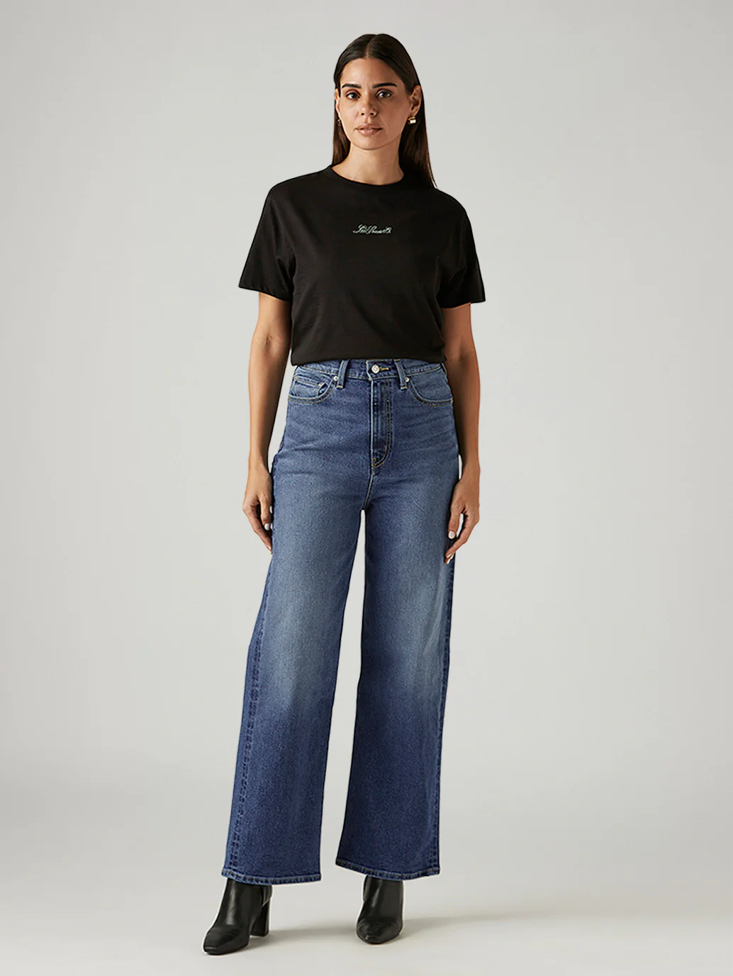 Women's Blue Loose Fit High Rise Jeans - Image 7