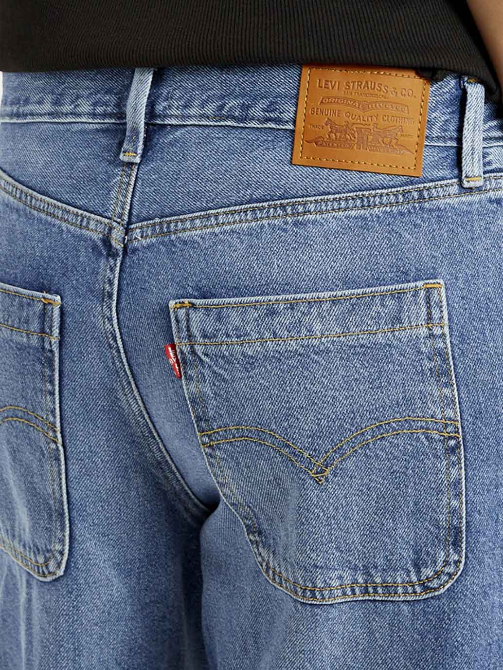 Women's Blue XL Straight Loose Fit Mid Rise Jeans - Image 6