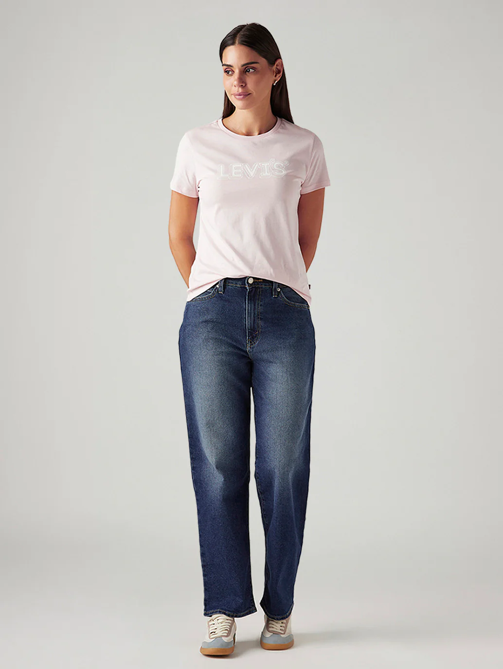 Women's Dark Indigo XL Straight Loose Fit Mid Rise Jeans - Image 7