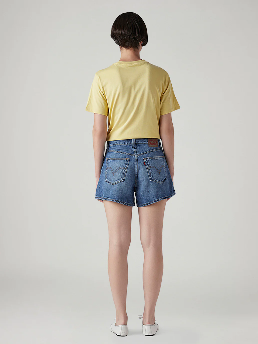 Women's Blue Ribcage Fit High Rise Shorts - Image 4