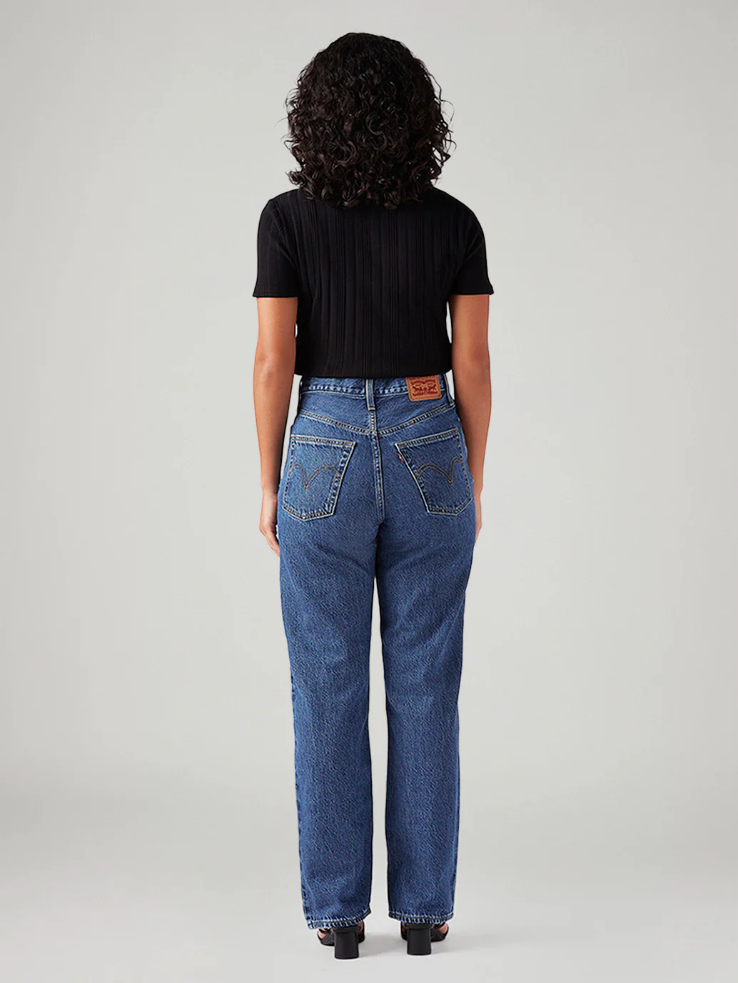 Women's Blue Ribcage Straight Fit High Rise Jeans - Image 4