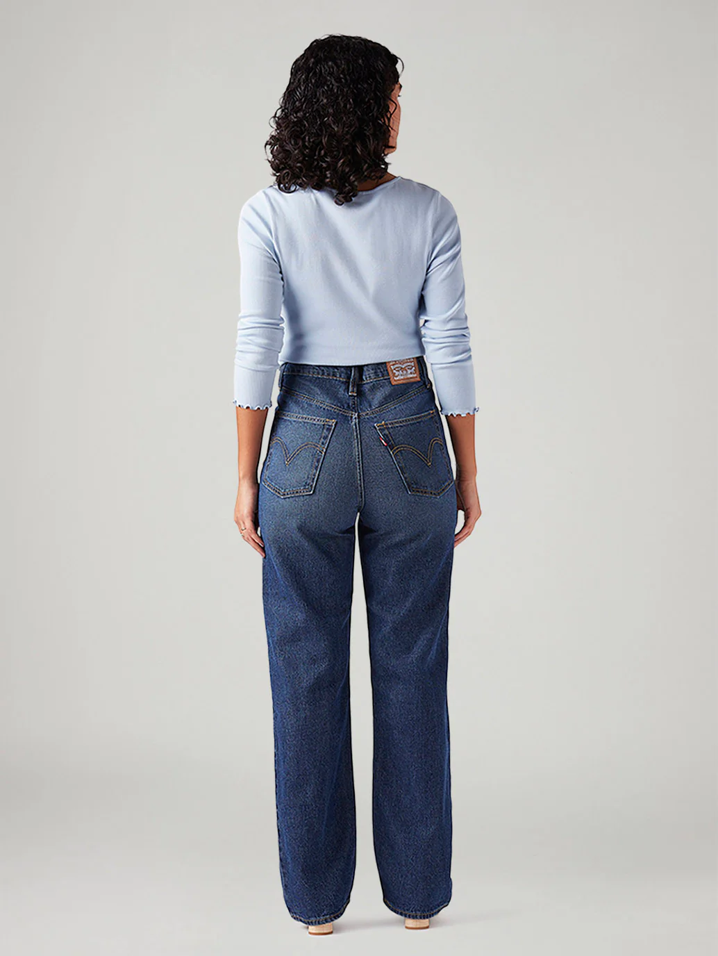 Women's Blue Ribcage Straight Fit High Rise Jeans - Image 6