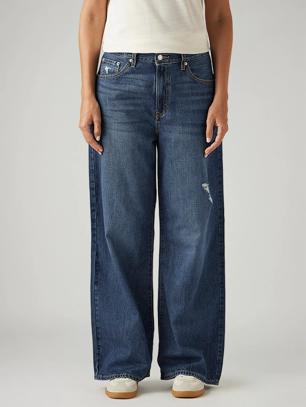 Women's Cinch Ribcage Wide Leg Fit High Rise Jeans - Image 2