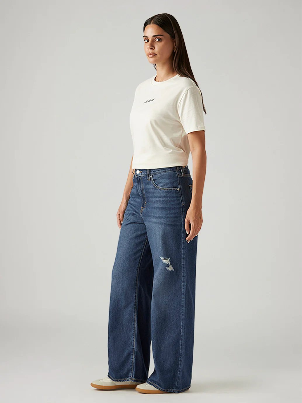Women's Cinch Ribcage Wide Leg Fit High Rise Jeans - Image 6