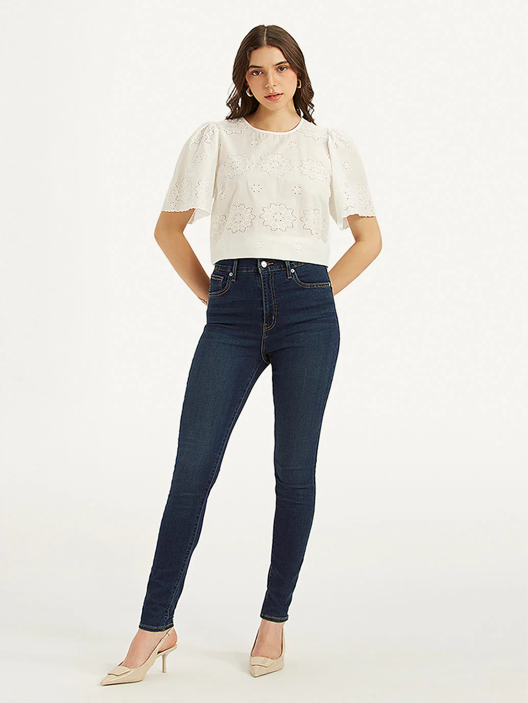 Women's Blue Mile High Skinny Fit High Rise Jeans - Image 2