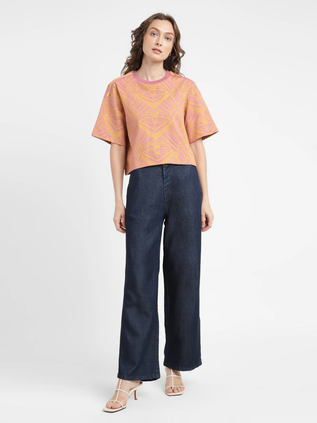 Women's Blue Mile High Wide Leg Fit High Rise Jeans - Image 7