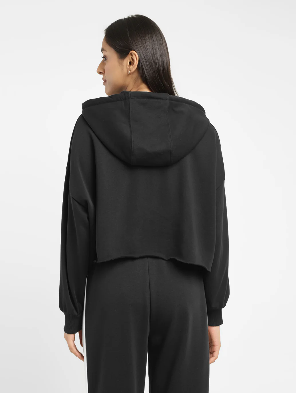 Women's Brand Logo Black And White Hooded Sweatshirt - Image 3