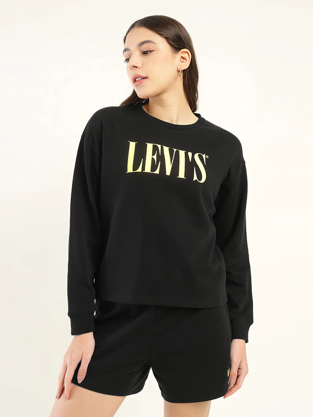 Women's Brand Logo Black Crew Neck Co-ord Set - Image 4