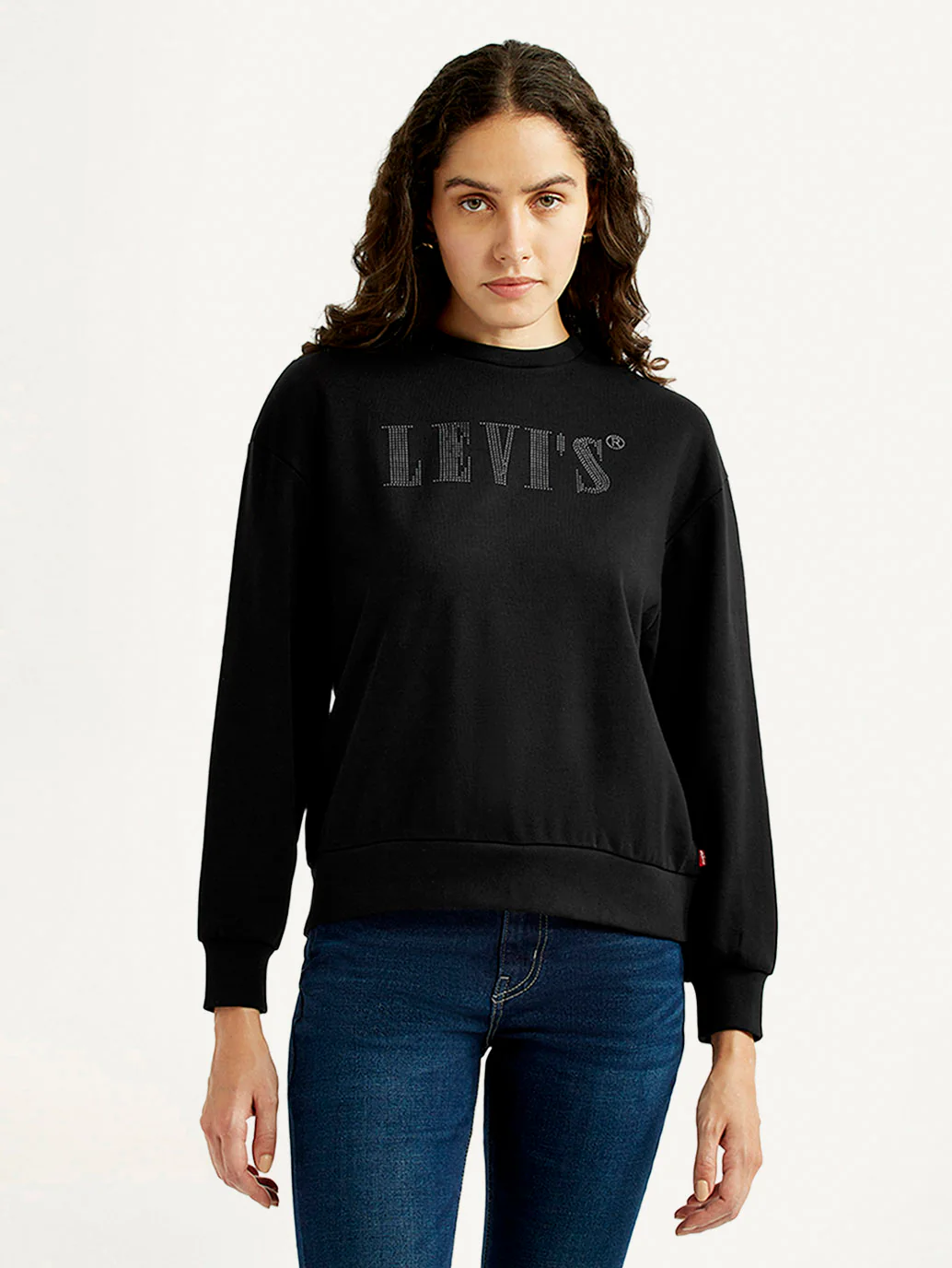 Women's Brand Logo Black Crew Neck Sweatshirt - Image 2