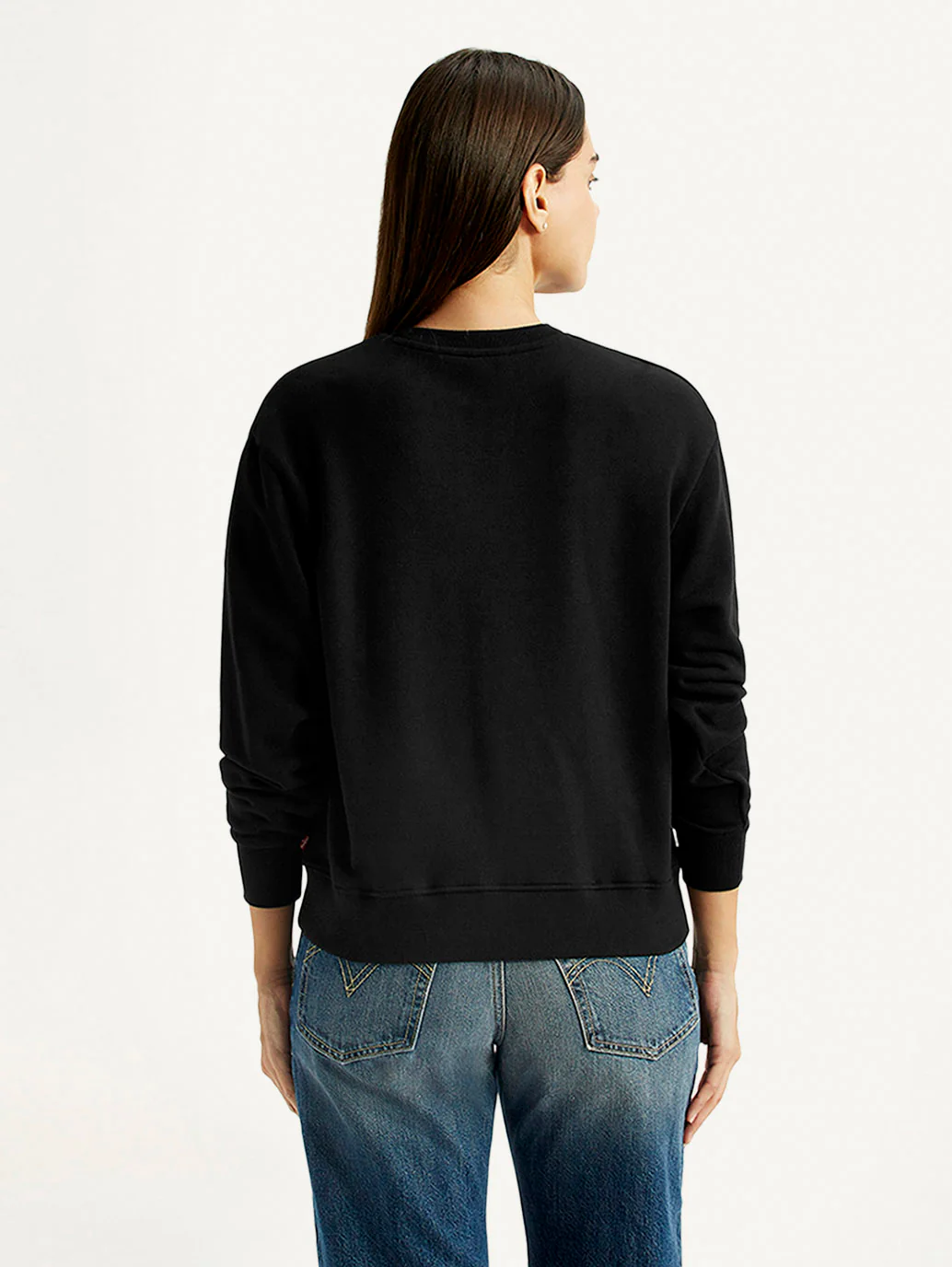 Women's Brand Logo Black Crew Neck Sweatshirt - Image 3