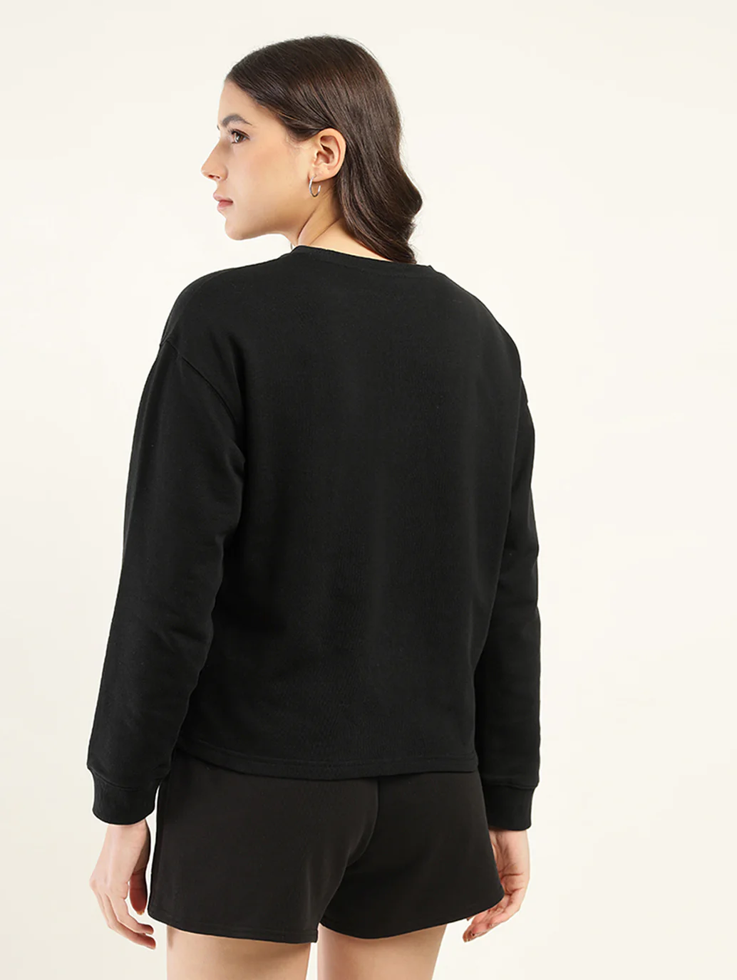 Women's Brand Logo Black Crew Neck Sweatshirt - Image 3