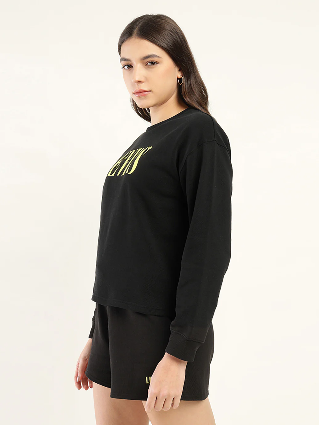 Women's Brand Logo Black Crew Neck Sweatshirt - Image 5