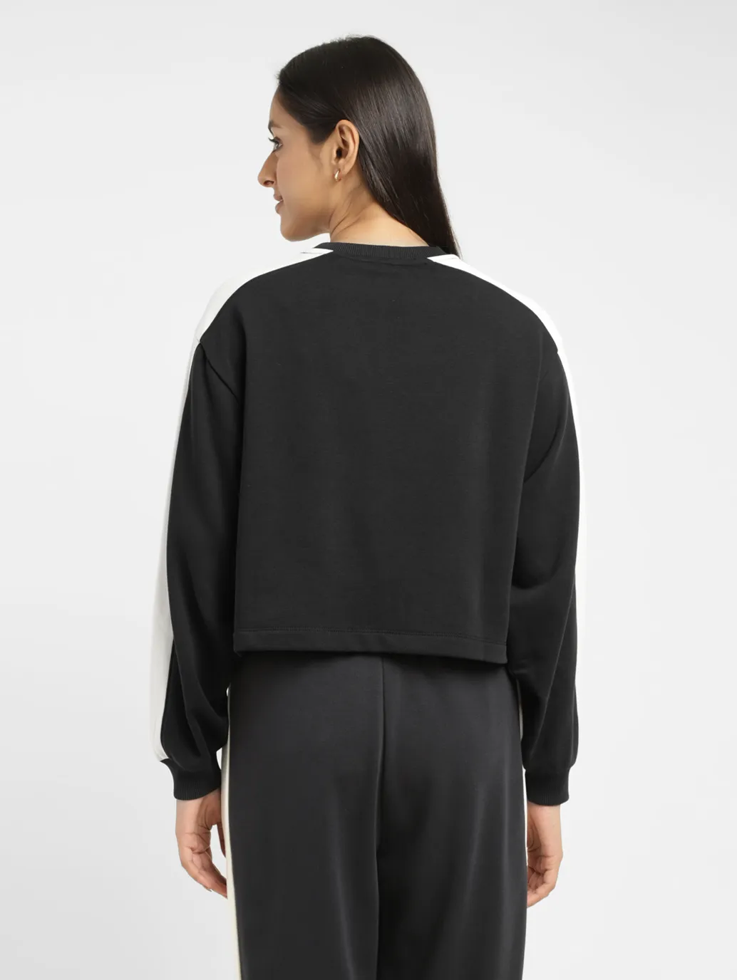 Women's Brand Logo Black Crew Neck Sweatshirt - Image 3