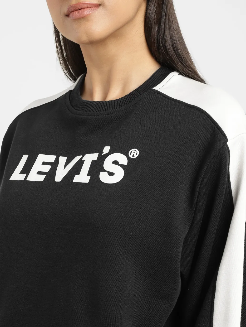 Women's Brand Logo Black Crew Neck Sweatshirt - Image 5