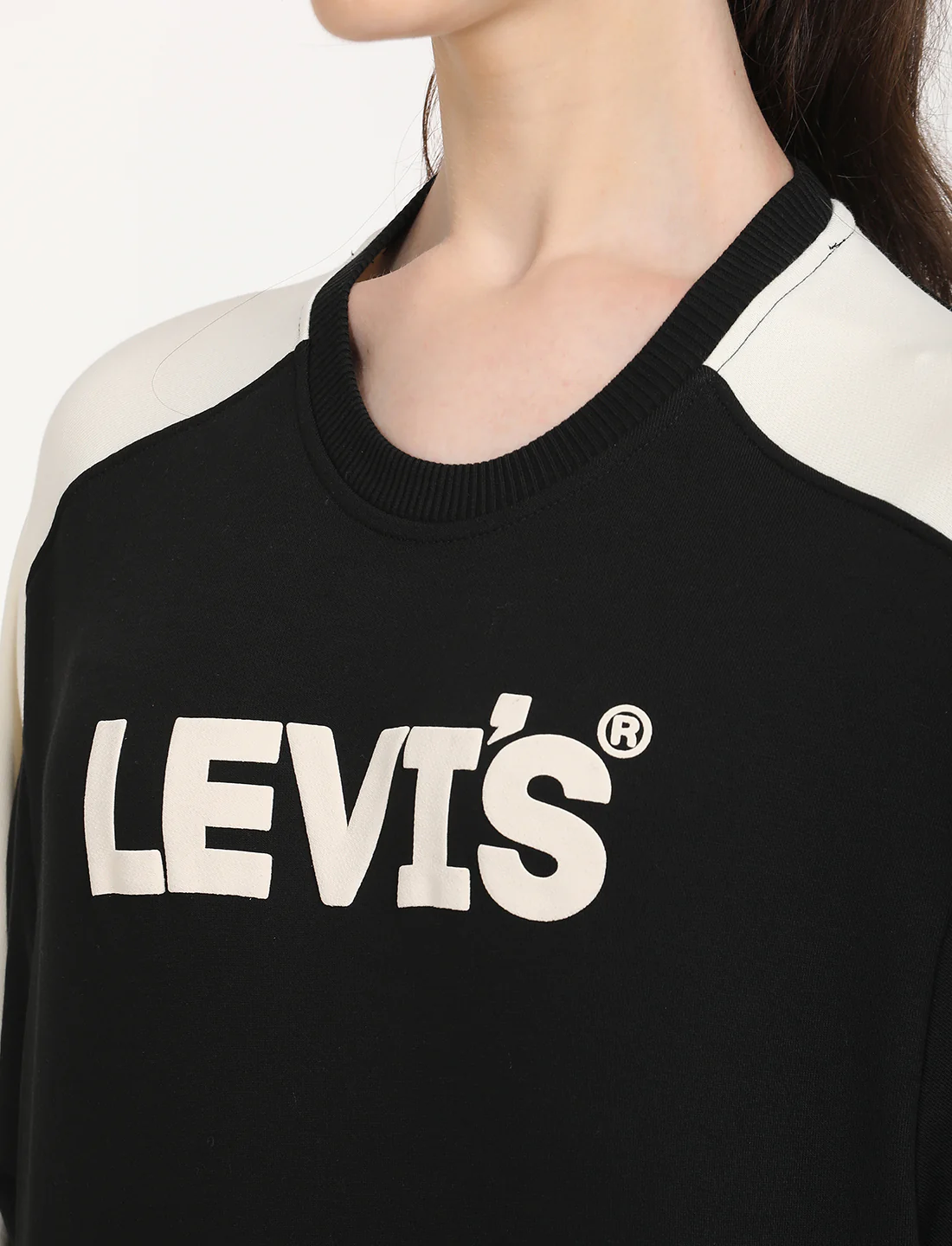 Women's Brand Logo Black Crew Neck Sweatshirt - Image 5