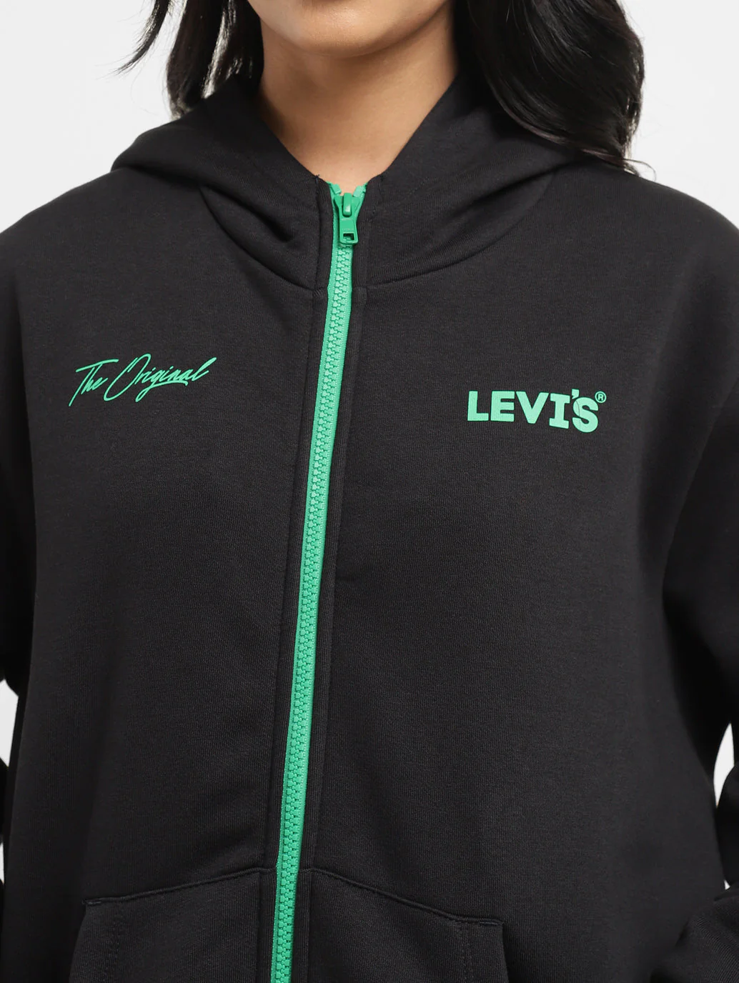 Women's Brand Logo Black Hooded Sweatshirt - Image 5