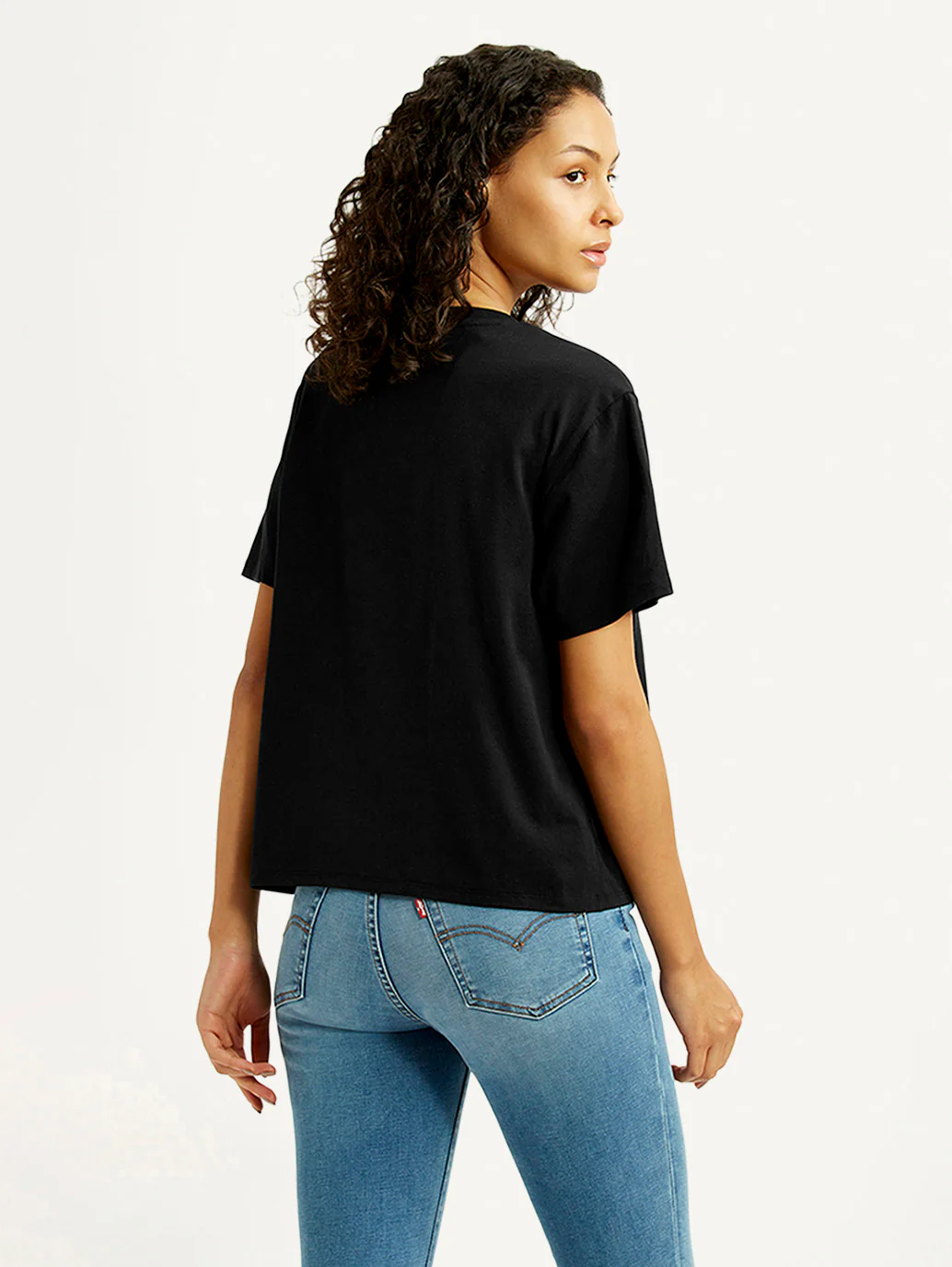 Women's Brand Logo Black Relaxed Fit T-shirt - Image 2