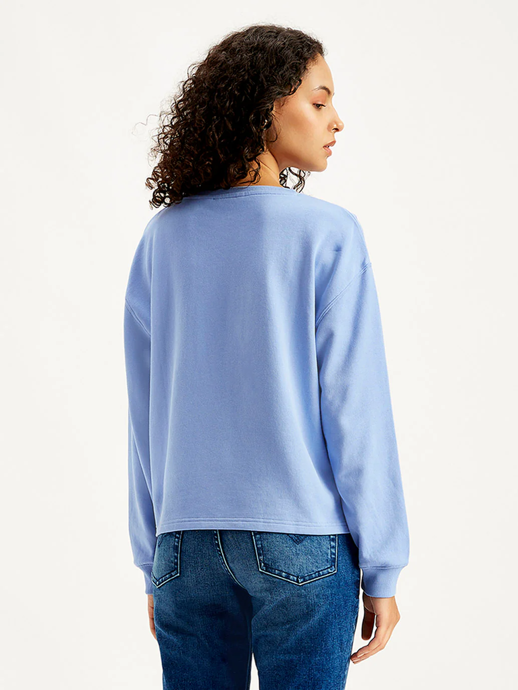 Women's Brand Logo Blue Crew Neck Sweatshirt - Image 3