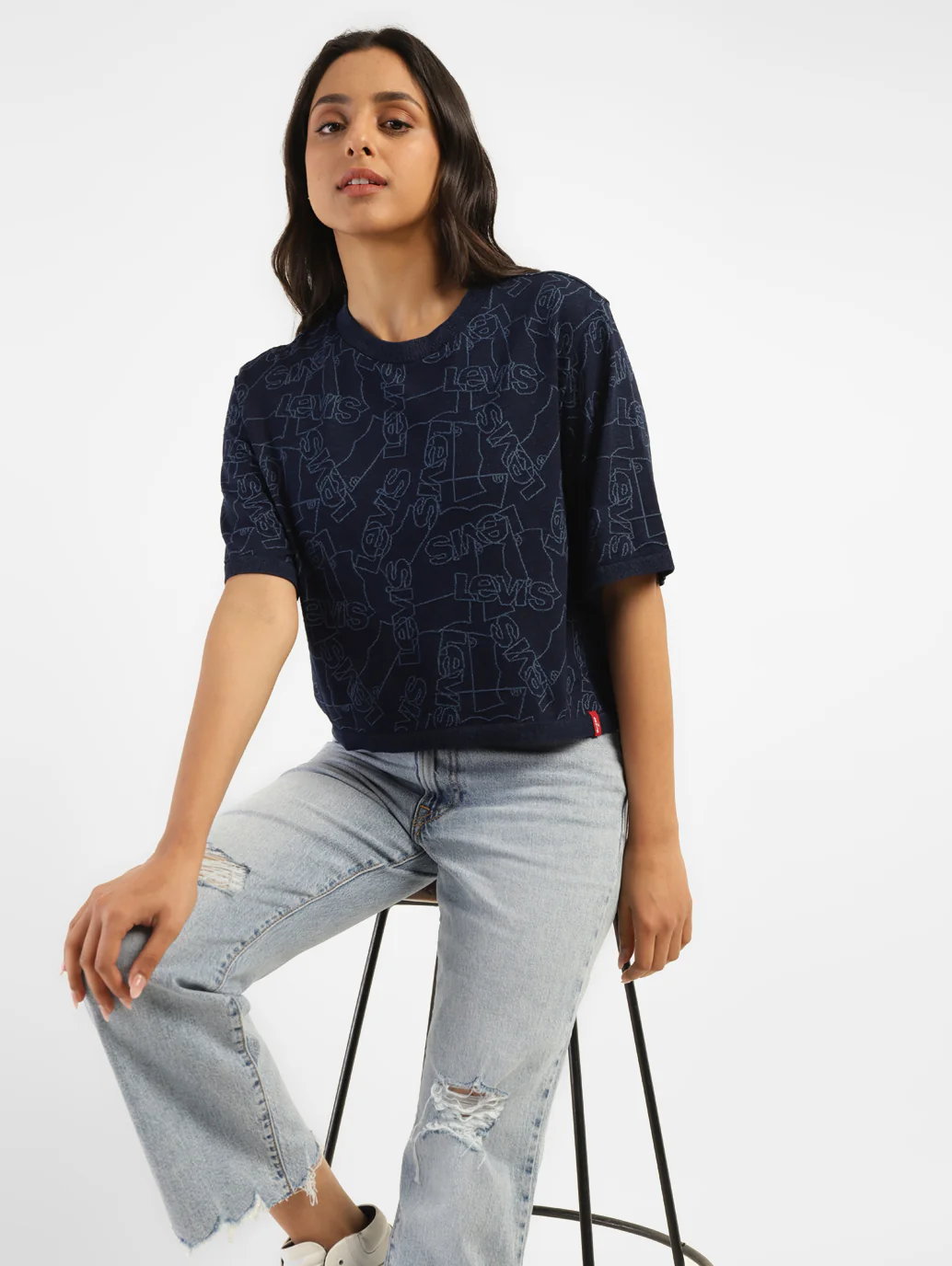 Women's Brand Logo Boxy T-Shirt - Image 7
