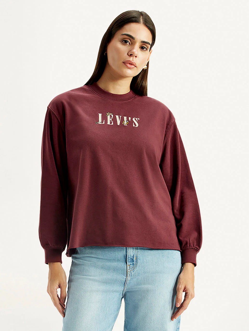Women's Brand Logo Crew Neck Sweatshirt - Image 2