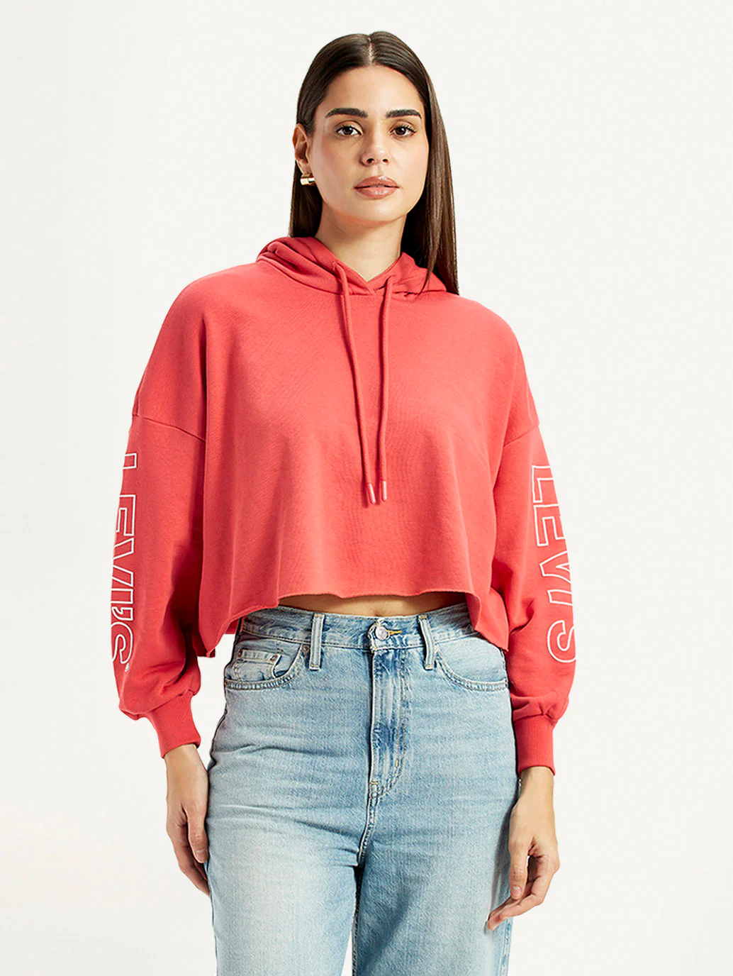 Women's Brand Logo Coral Hooded Sweatshirt - Image 2