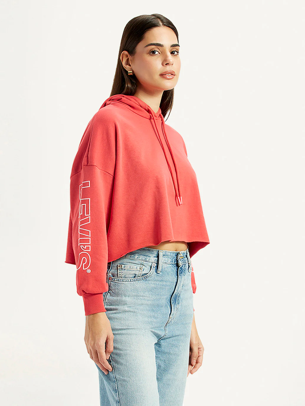 Women's Brand Logo Coral Hooded Sweatshirt - Image 5