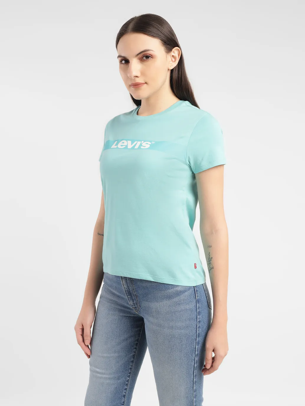 Women's Brand Logo Crew Neck T-shirt - Image 4
