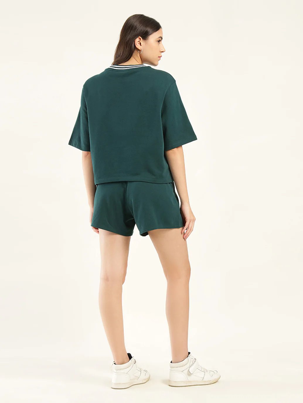 Women's Brand Logo Green Crew Neck Co-ord Set - Image 3