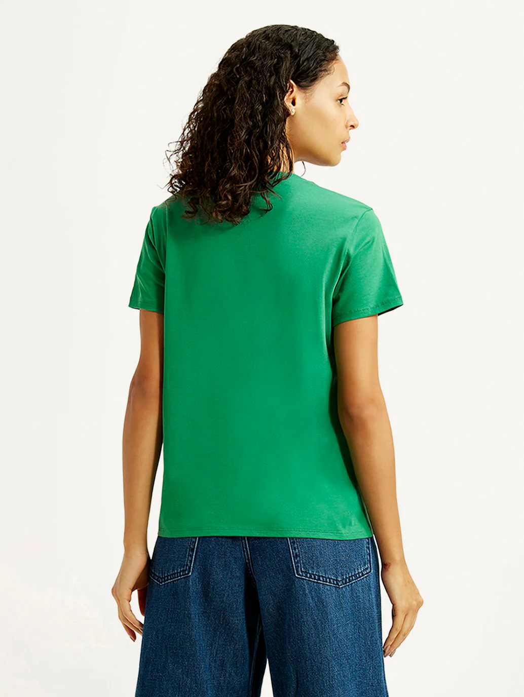Women's Brand Logo Green Crew Neck T-shirt - Image 2