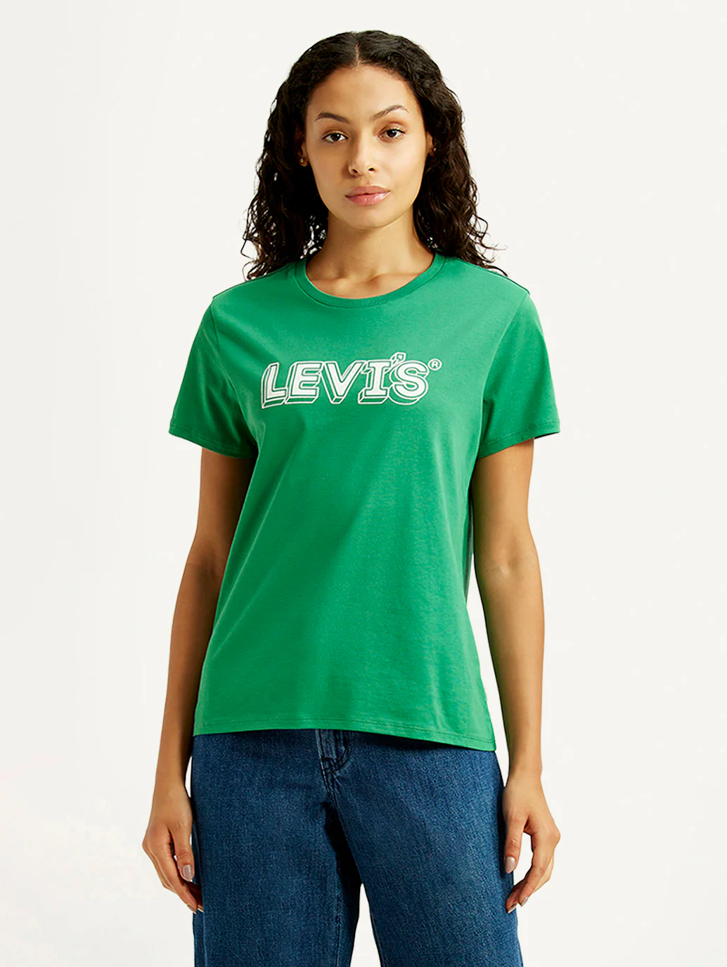 Women's Brand Logo Green Crew Neck T-shirt - Image 5