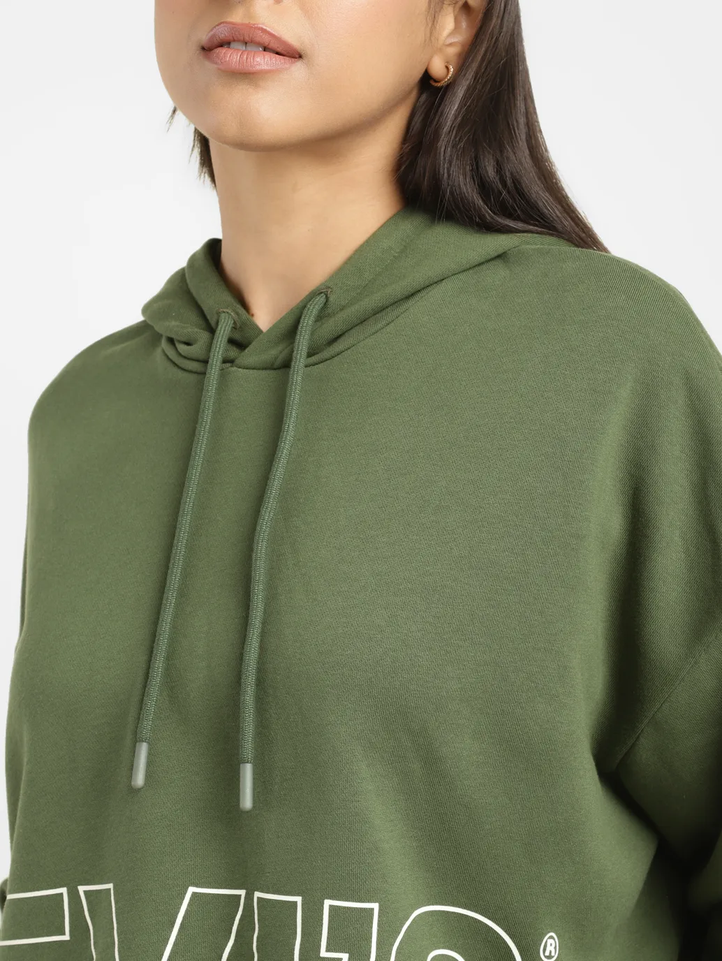 Women's Brand Logo Green Hooded Sweatshirt - Image 5