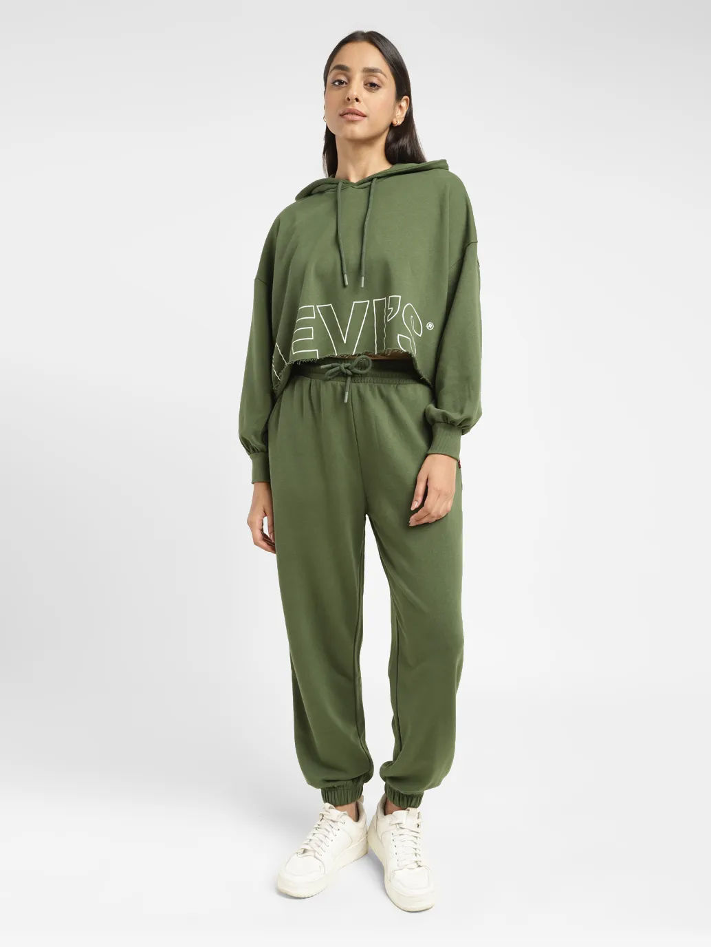 Women's Brand Logo Green Hooded Sweatshirt - Image 6